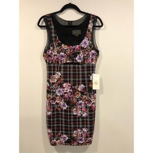 NICOLE MILLER | FLORAL & PLAID DRESS